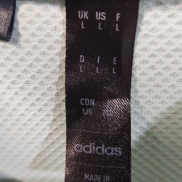 Adidas Golf Polo W/Blade Collar Aqua Sz L - Picture 3 of 4